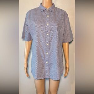 Uniqlo Men's Shirt SizeM Geometric 100% Cotton Button Down Short Sleeve Collared